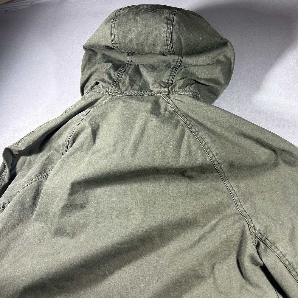 Abercrombie & Fitch Sherpa Lined Military Parka Olive Green Hooded Mens M - Picture 10 of 11
